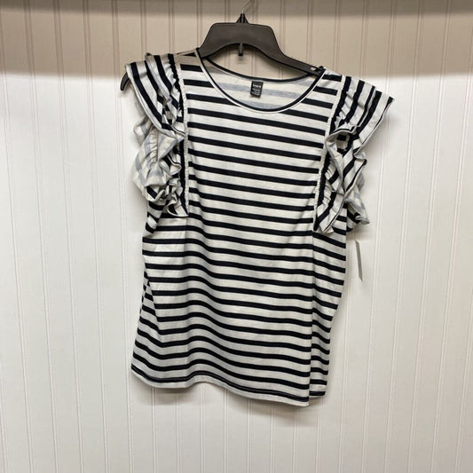 STRIPED RUFFLED SLEEVLESS