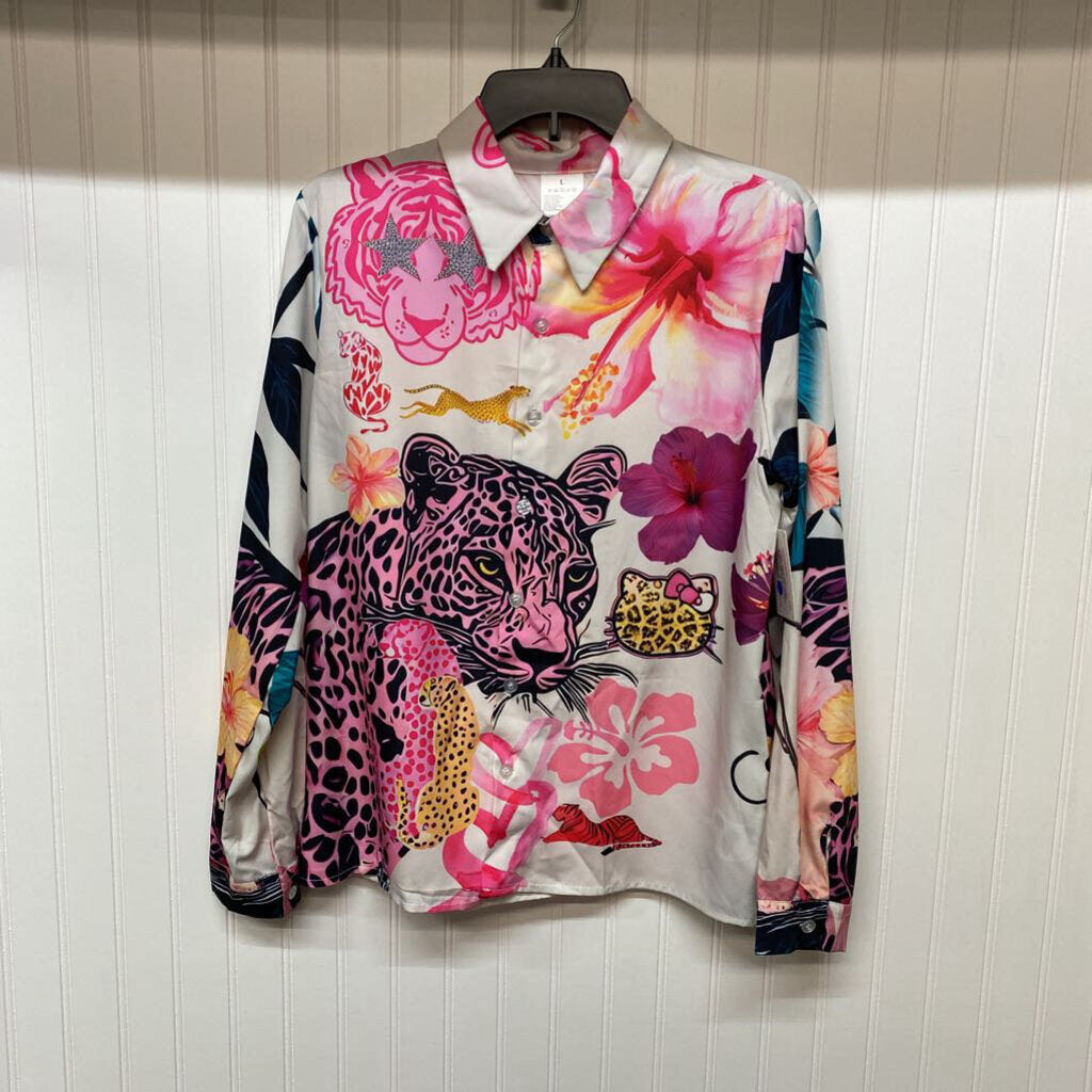 TROPICAL CHEETA BUTTON DOWN