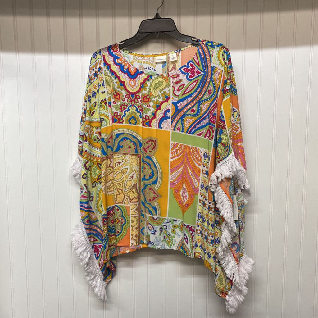 SHORT SLEEVE PONCHO BLOUSE