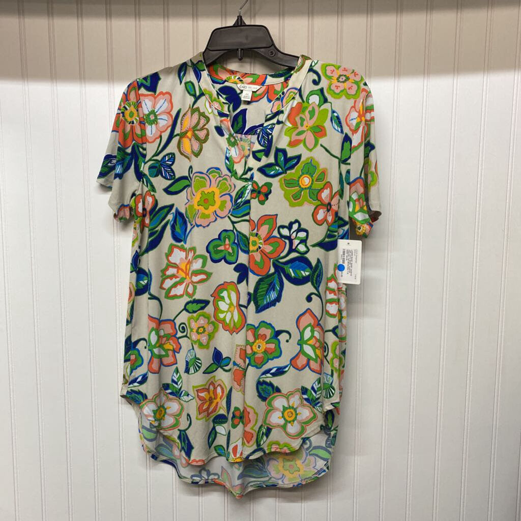 SHORT SLEEVE PRINTED TOP