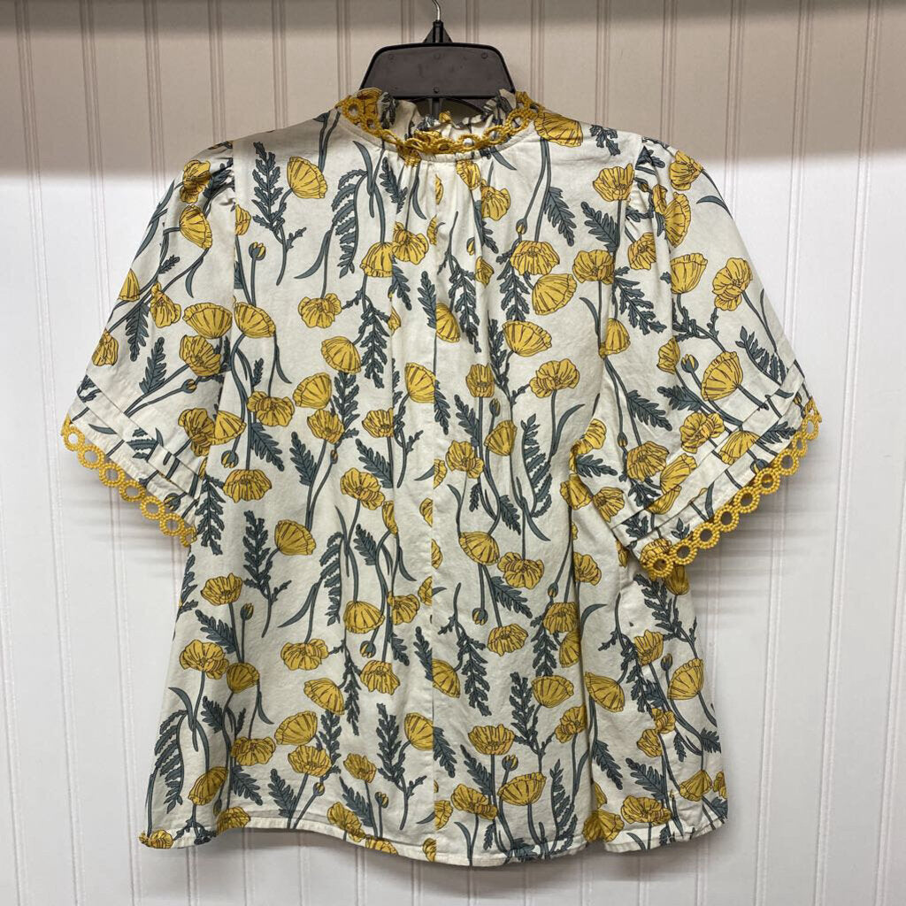 SHORT SLEEVE BLORAL PRINT TOP