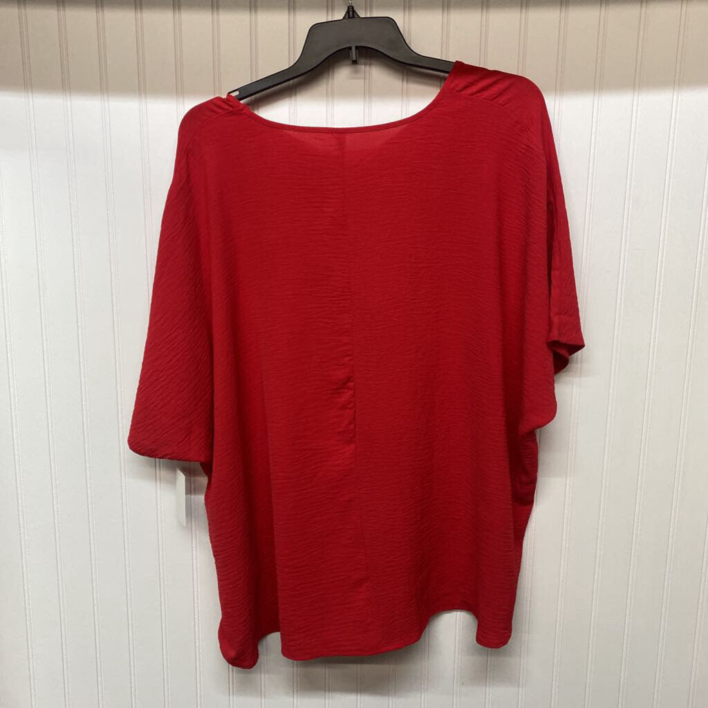 SHORT SLEEVE V NECK BLOUSE