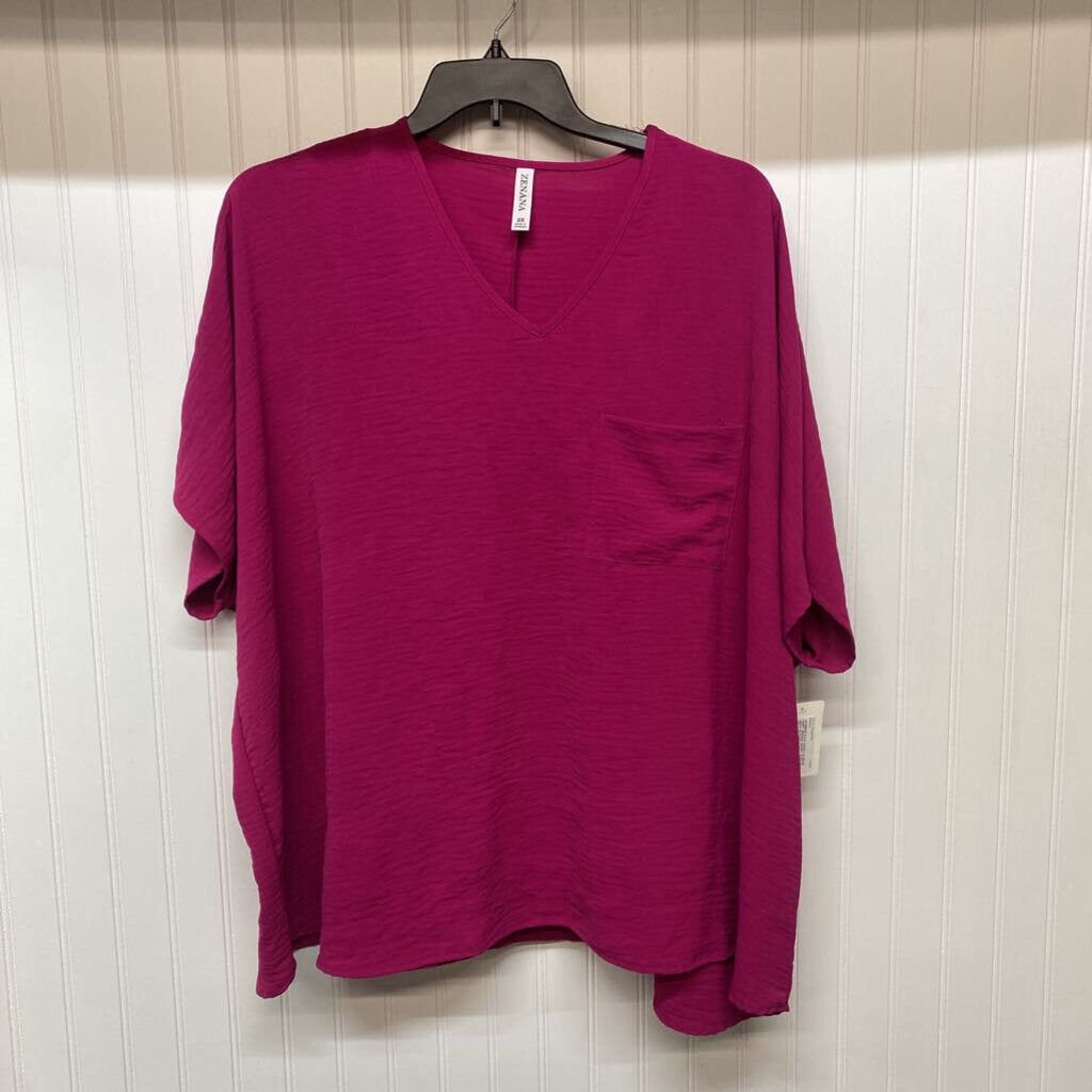 SHORT SLEEVE V NECK BLOUSE