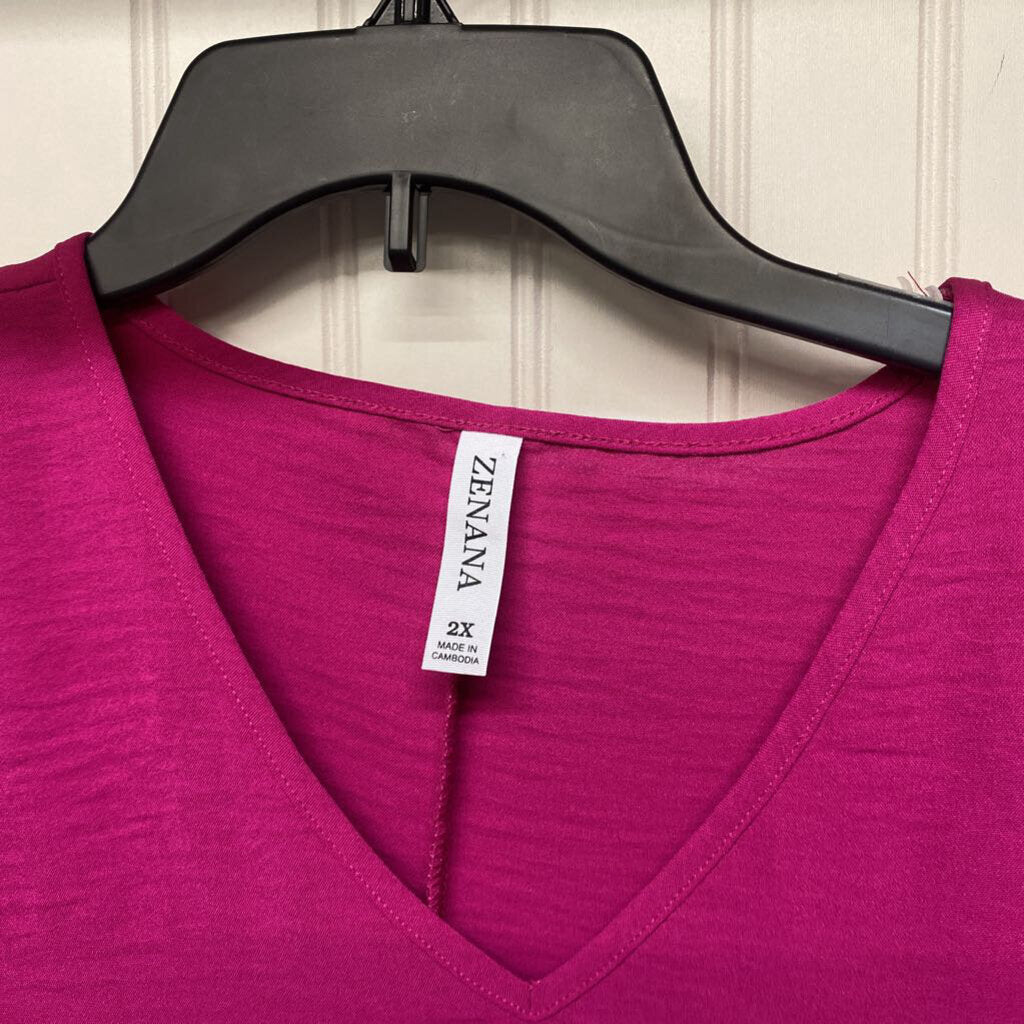 SHORT SLEEVE V NECK BLOUSE