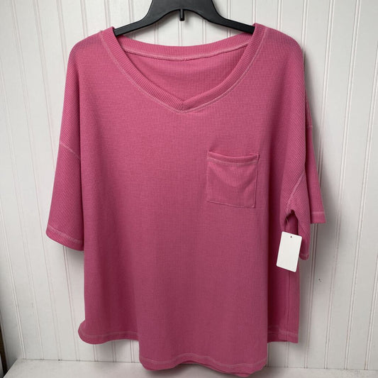 SHORT SLEEVE WAFFLE WEAVE TOP