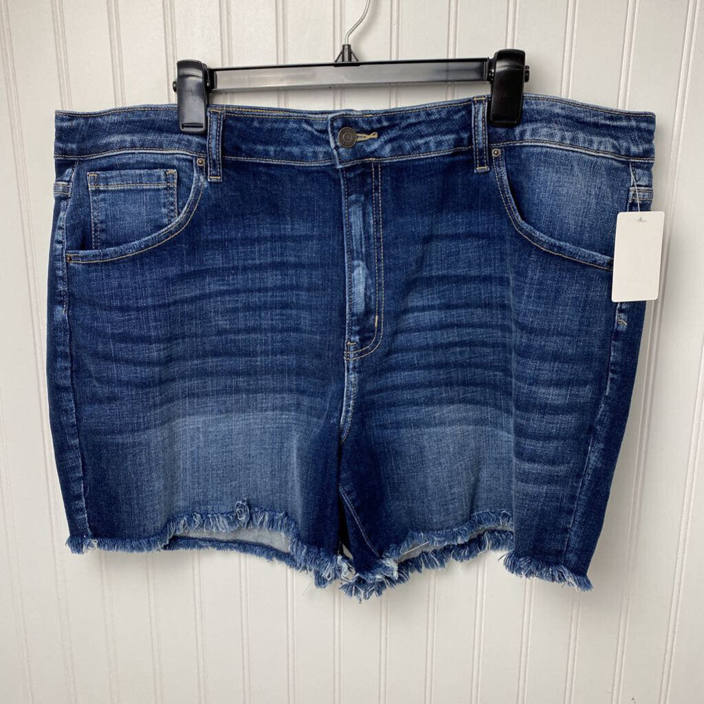 WOMENS PLUS DENIM CUT OFF SHORTS