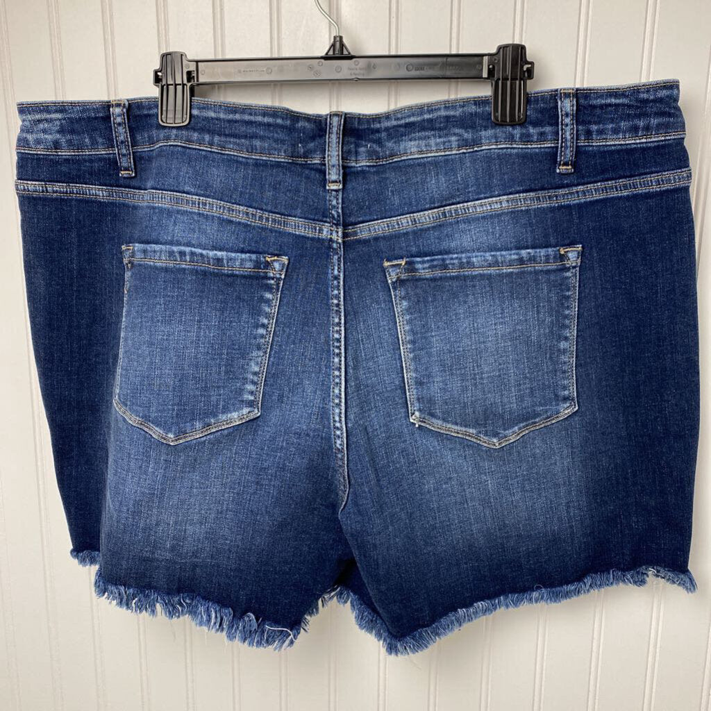 WOMENS PLUS DENIM CUT OFF SHORTS