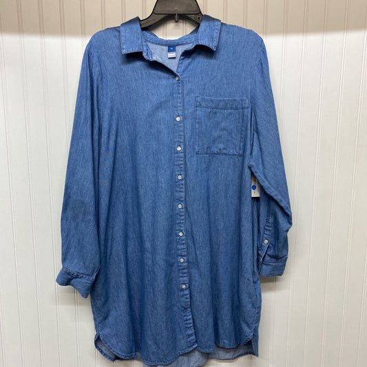 LONG SLEEVE SHORT DENIM DRESS