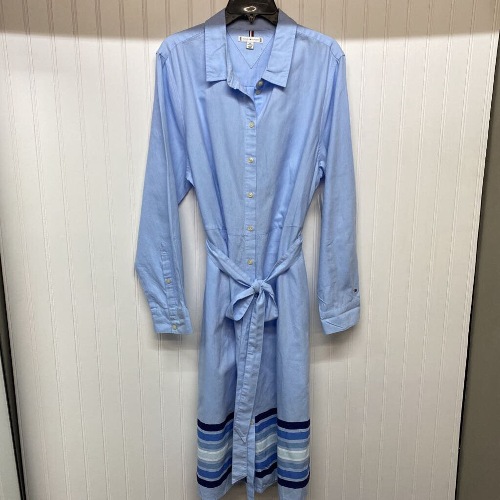 LONG SLEEVE CHAMBRAY LONG DRESS
