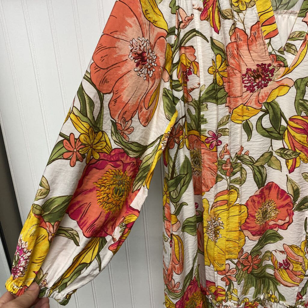 LONG SLEEVE FLORAL PRINT DRESS