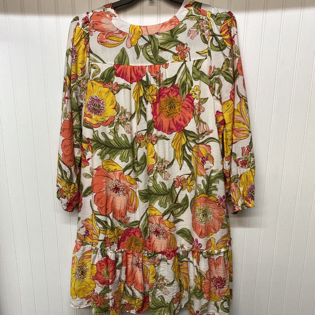 LONG SLEEVE FLORAL PRINT DRESS