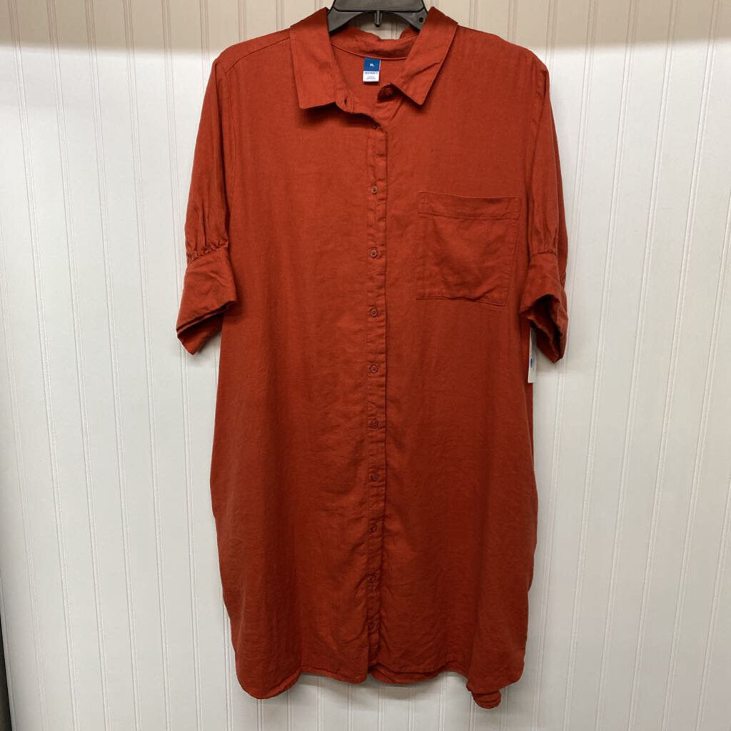 SHORT SLEEVE BUTTON DOWN SHORT DRESS