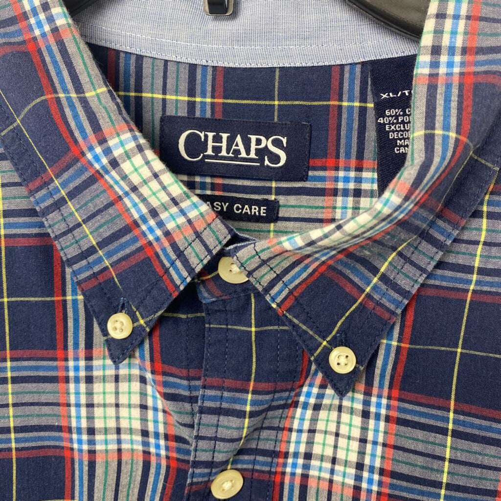 MENS PLAID LONG SLEEVE BUTTON UP