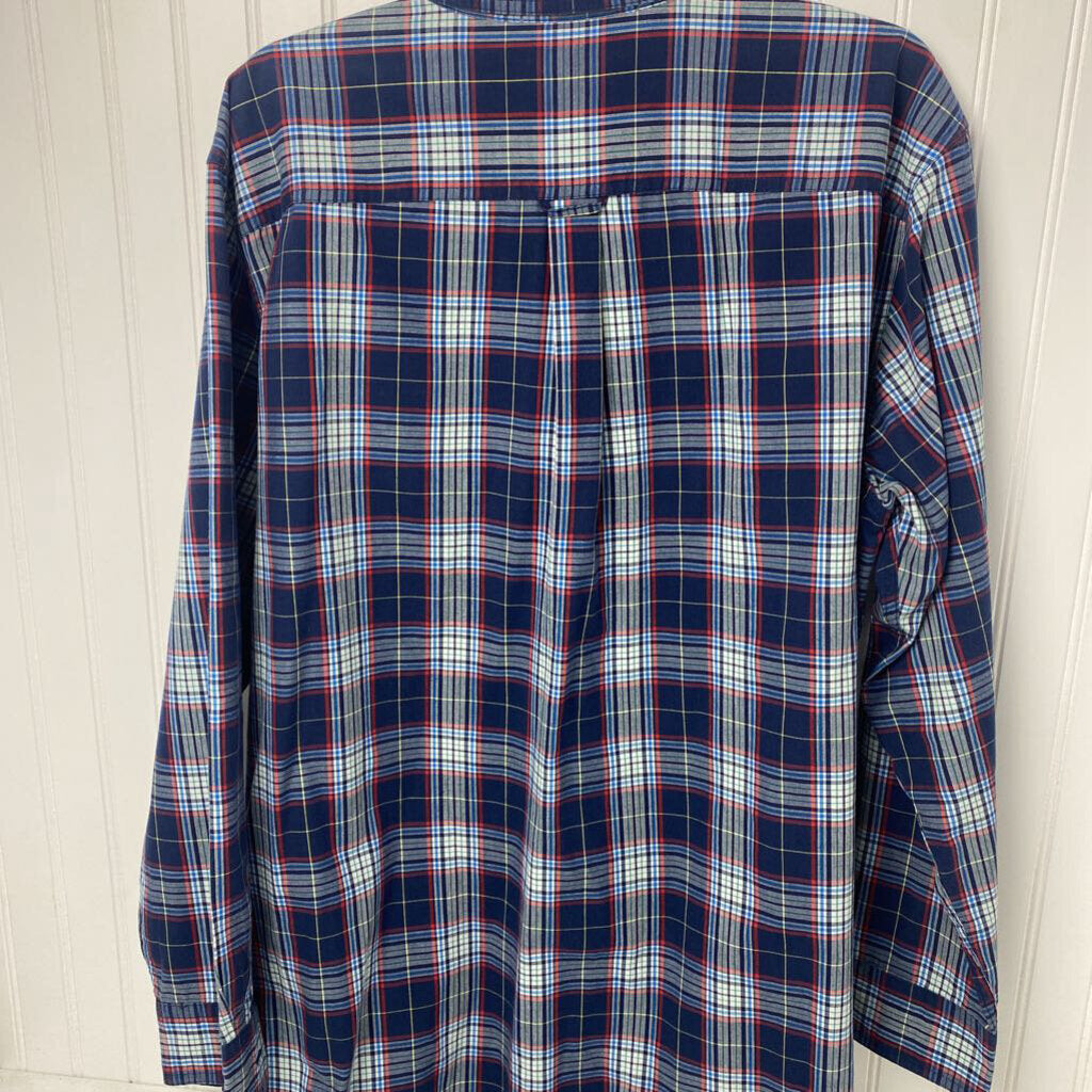 MENS PLAID LONG SLEEVE BUTTON UP