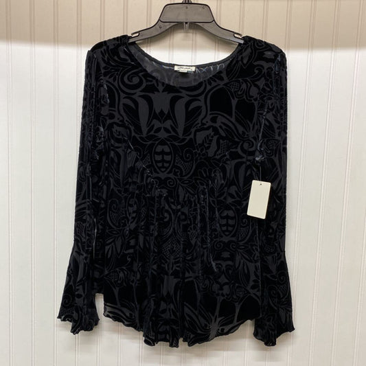 LONG SLEEVE BURN OUT VELVET TOP