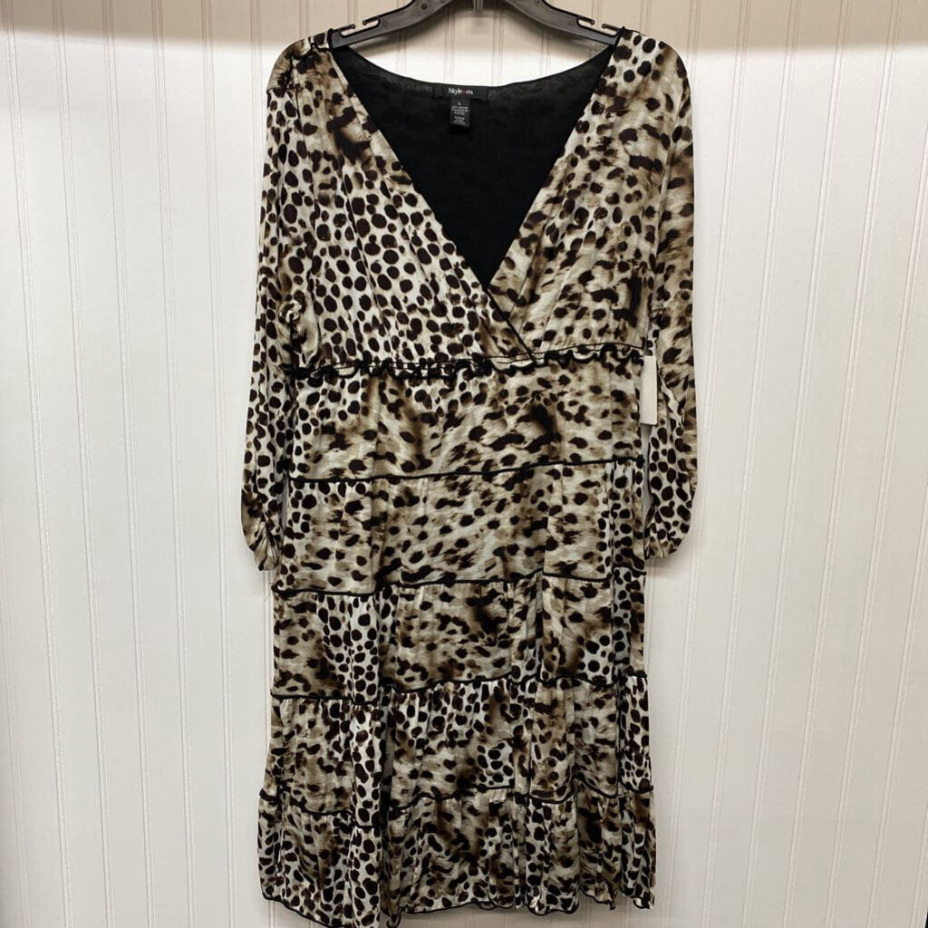 CHEETAH PRINT LONG SLEEVE DRESS