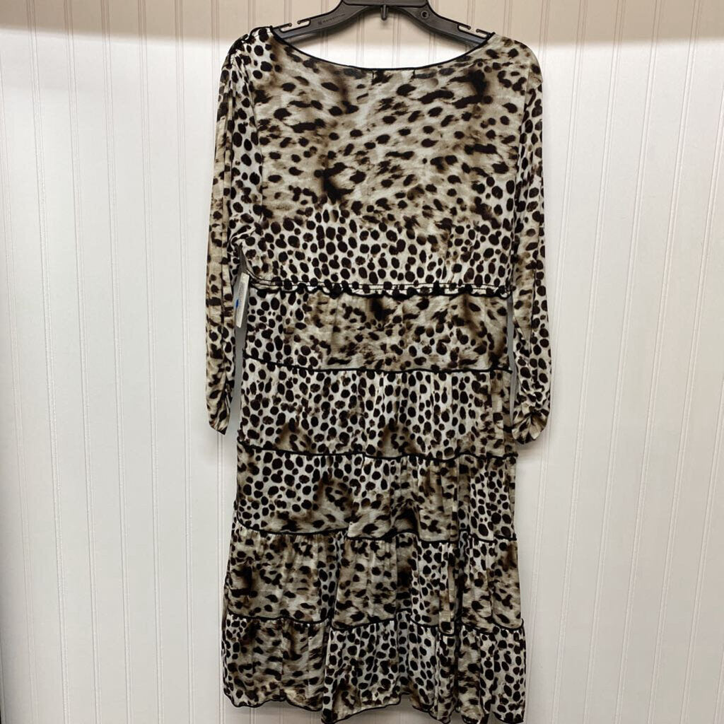 CHEETAH PRINT LONG SLEEVE DRESS