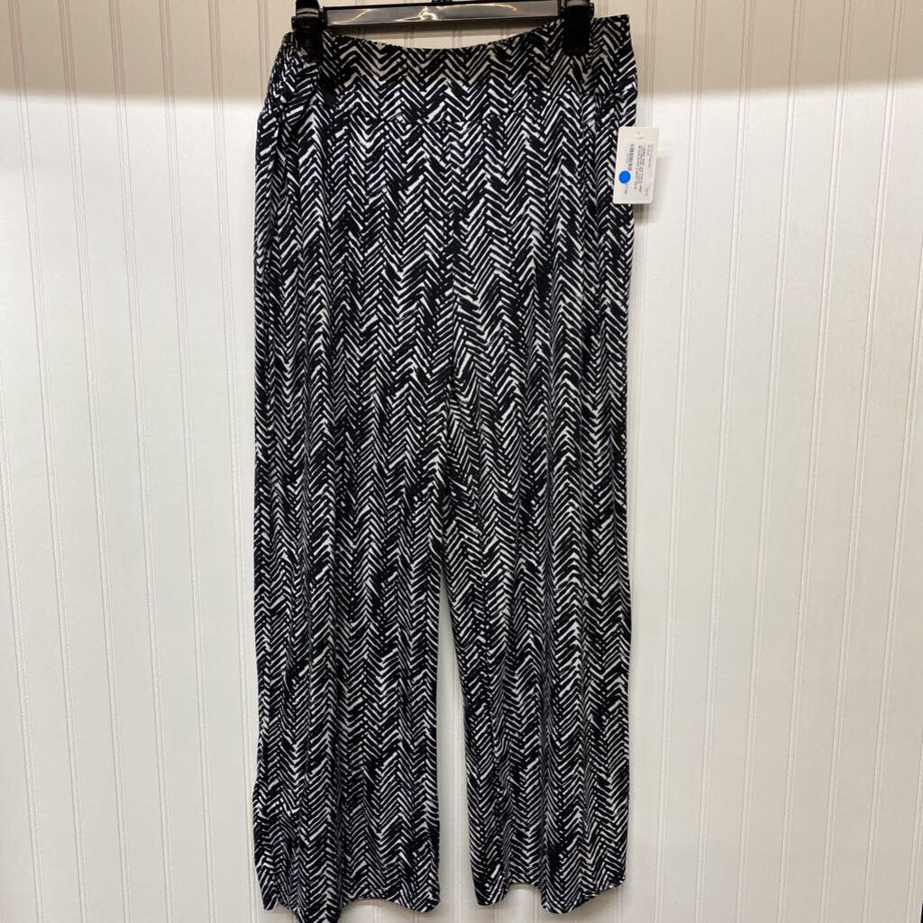 WIDE LEG PRINTED KNIT PANTS