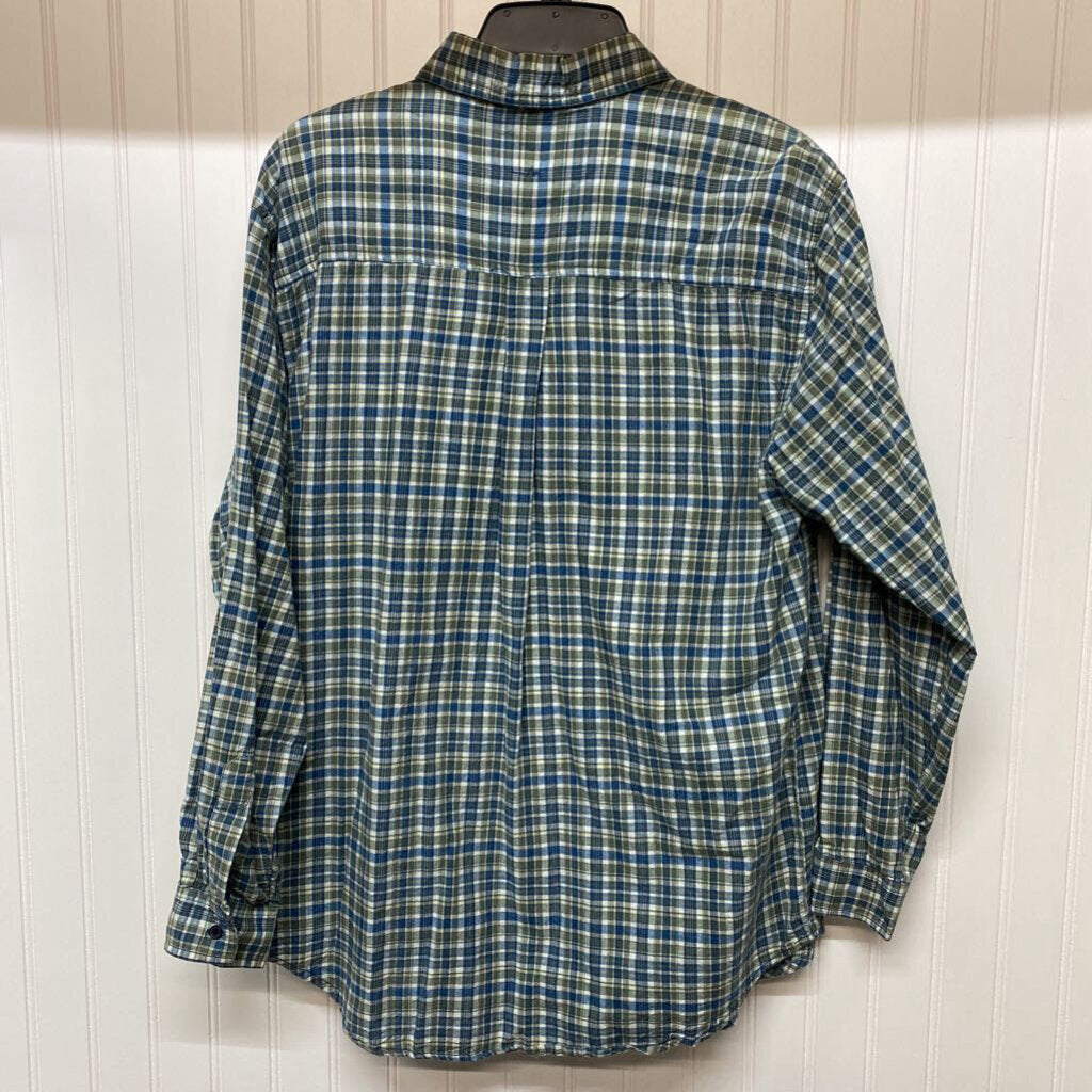 BLUE PLAID DRESS SHIRT