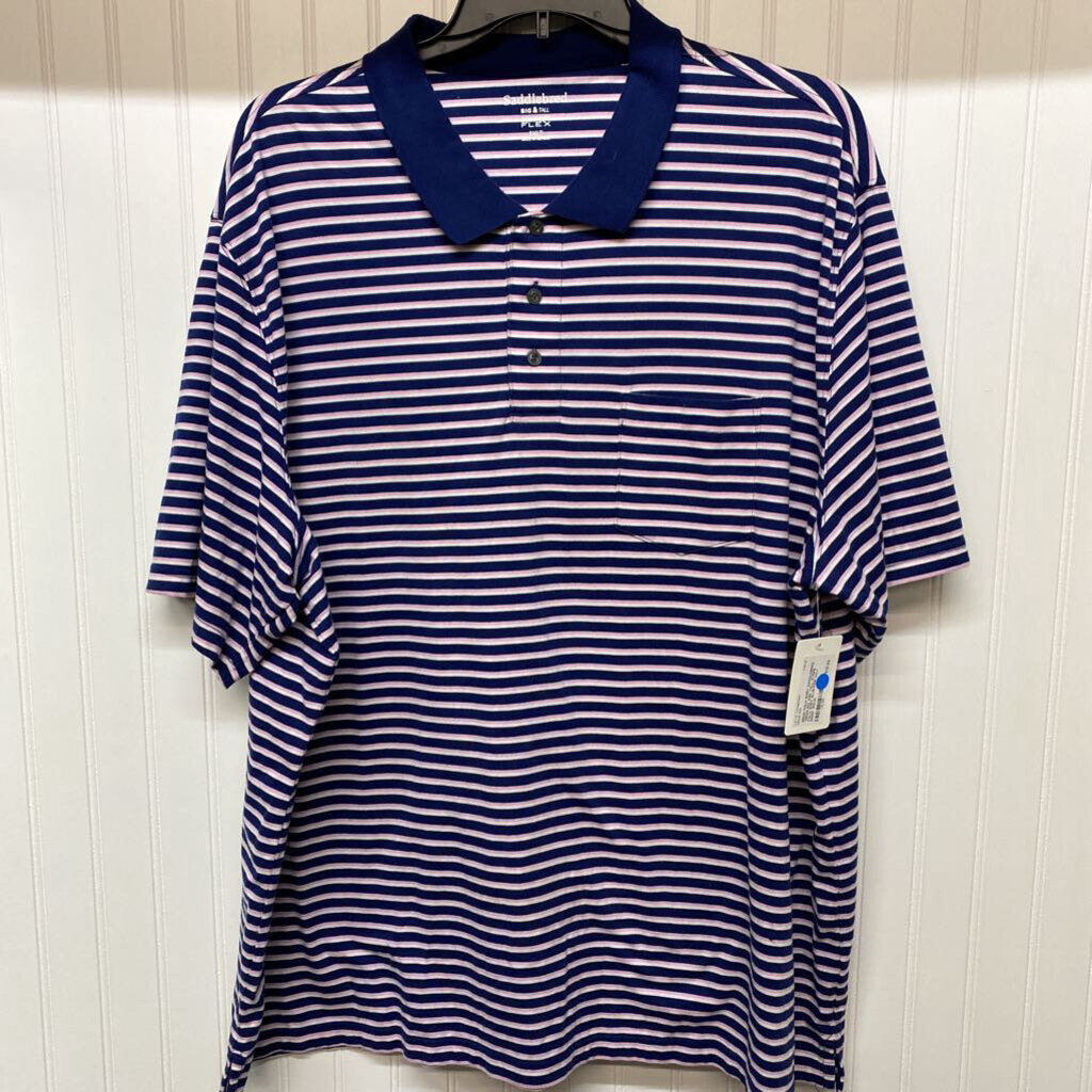 *MENS BIG AND TALL STRIPE POLO SHIRT