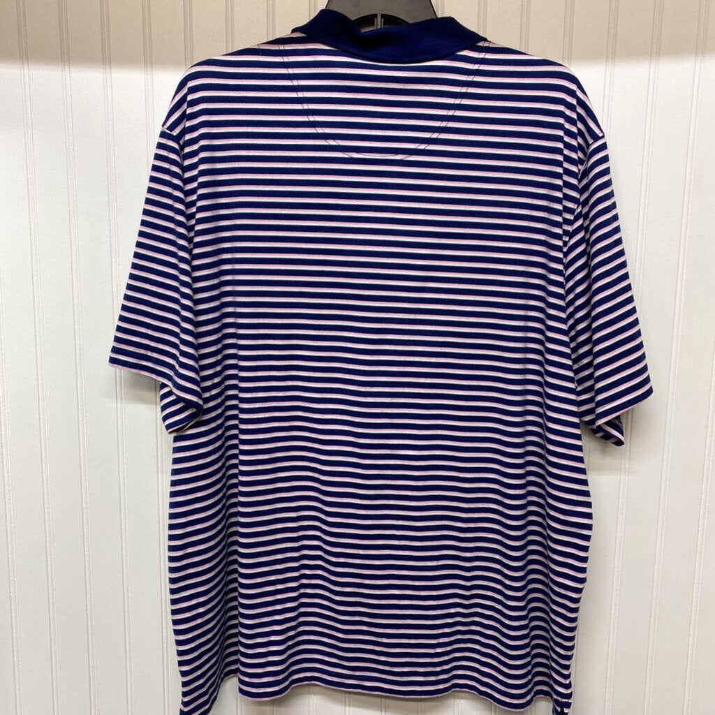 *MENS BIG AND TALL STRIPE POLO SHIRT