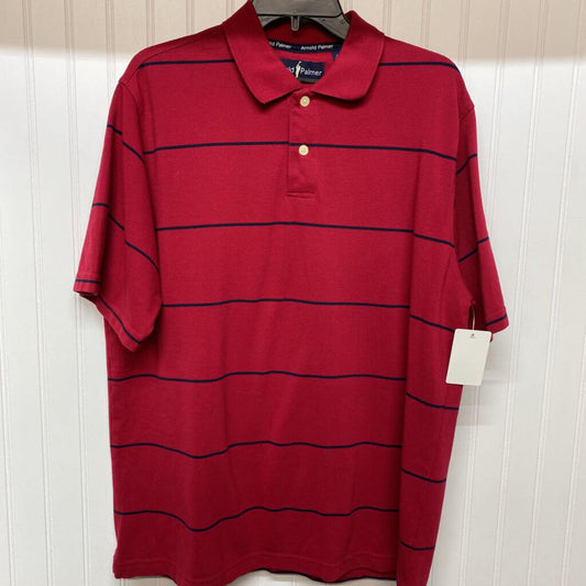 *MENS RED AND BLUE STRIPE POLO SHIRT