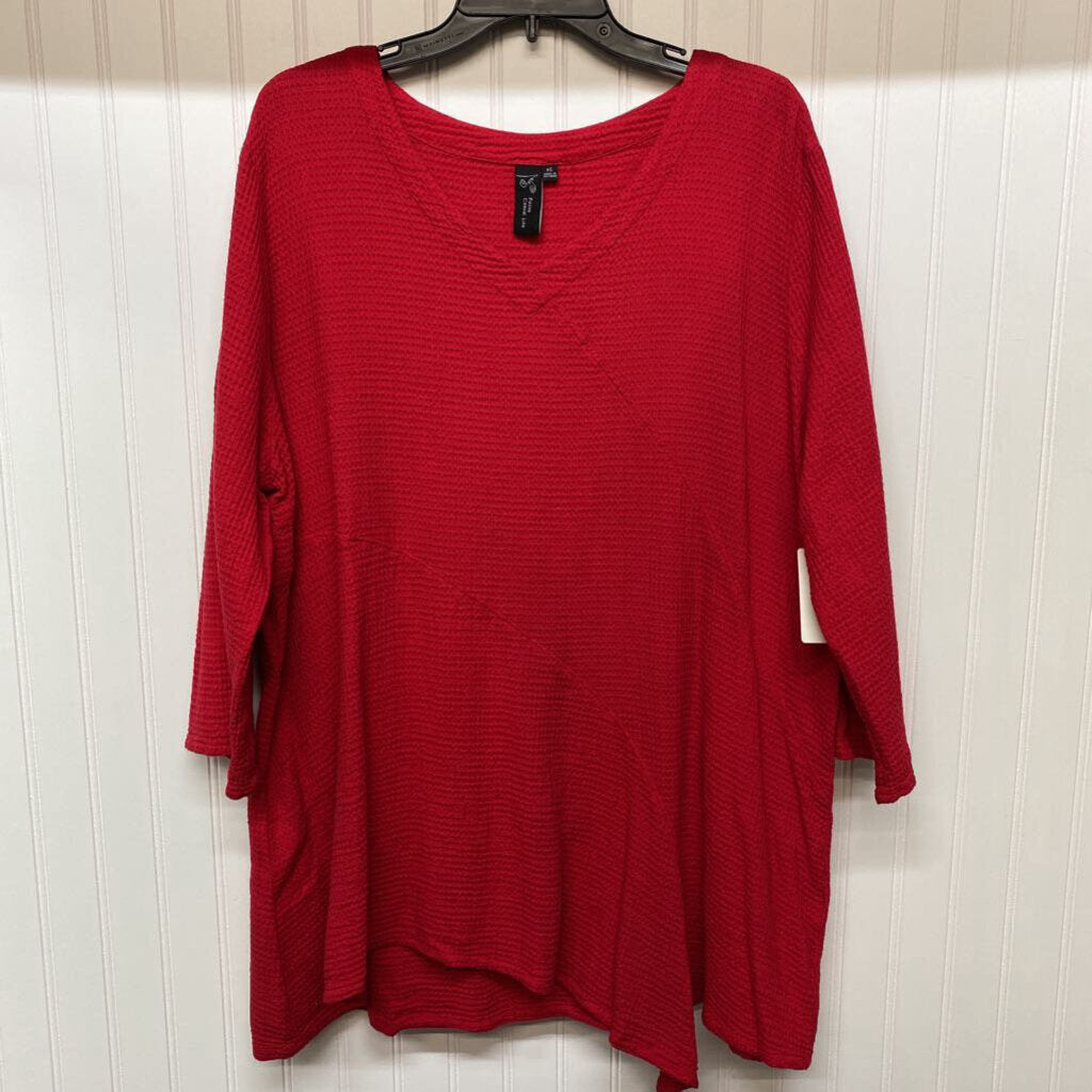 *BASIC LONG SLEEVE WAFFLE MATERIAL TOP