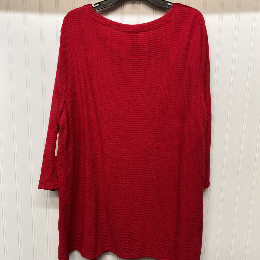 *BASIC LONG SLEEVE WAFFLE MATERIAL TOP