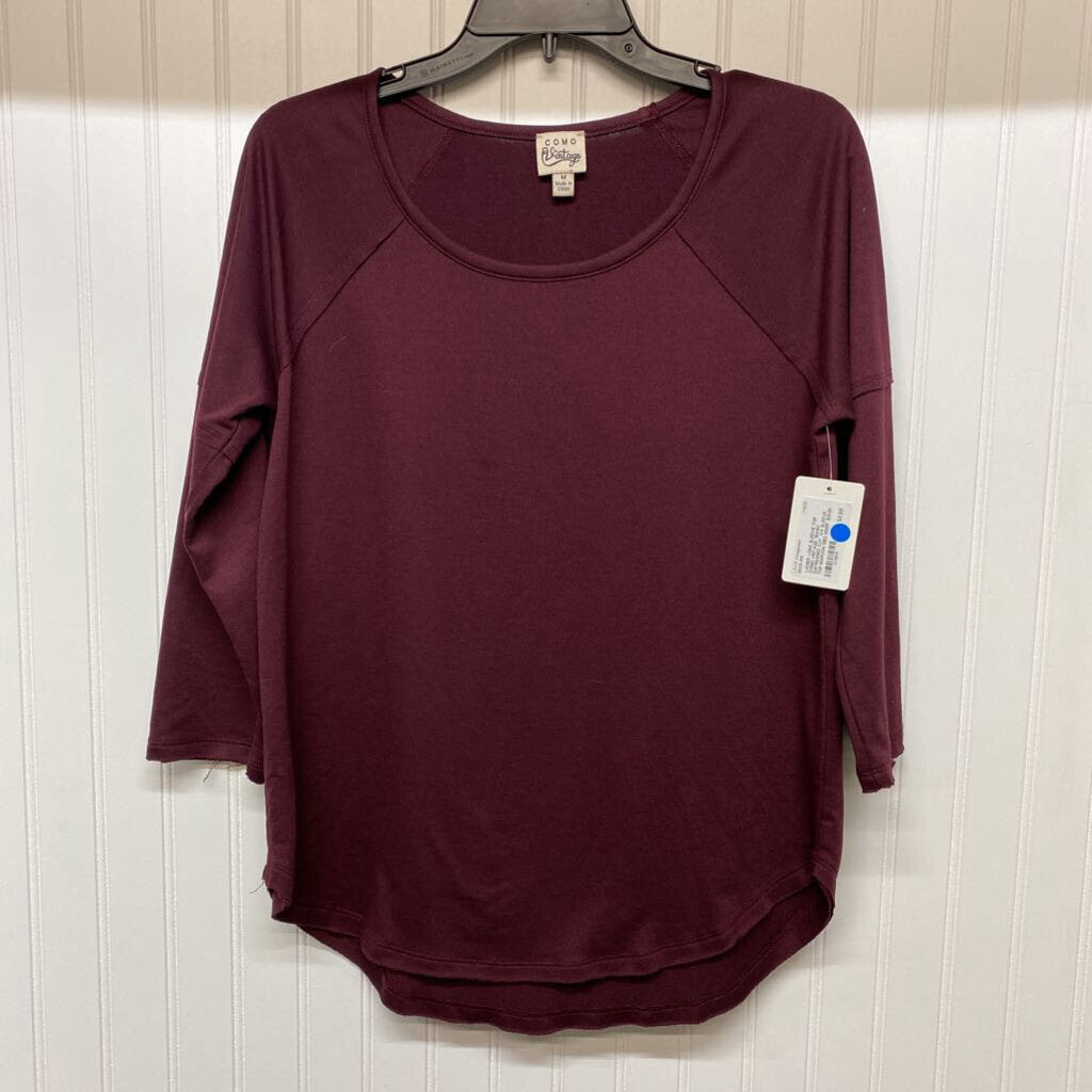 *BASIC DISTRESSED CUT 3/4 SLEEVE TOP