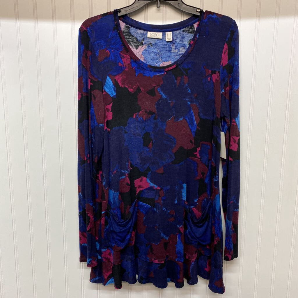 *LONG SLEEVE TYE DYE TOP WITH POCKET IN FRONT