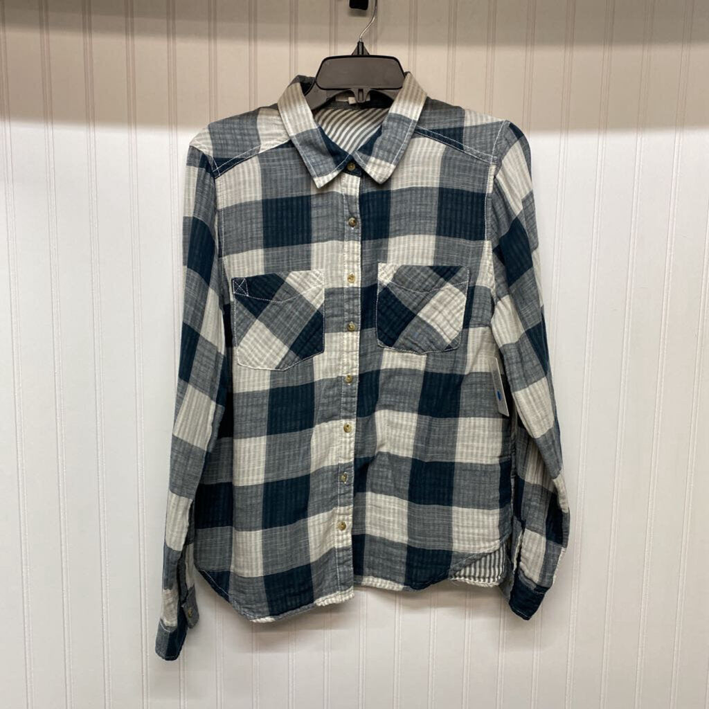 BLUE & WHITE CHECKED TOP