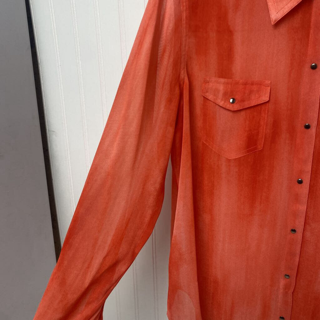*LONG SLEEVE SHEER BUTTON DOWN