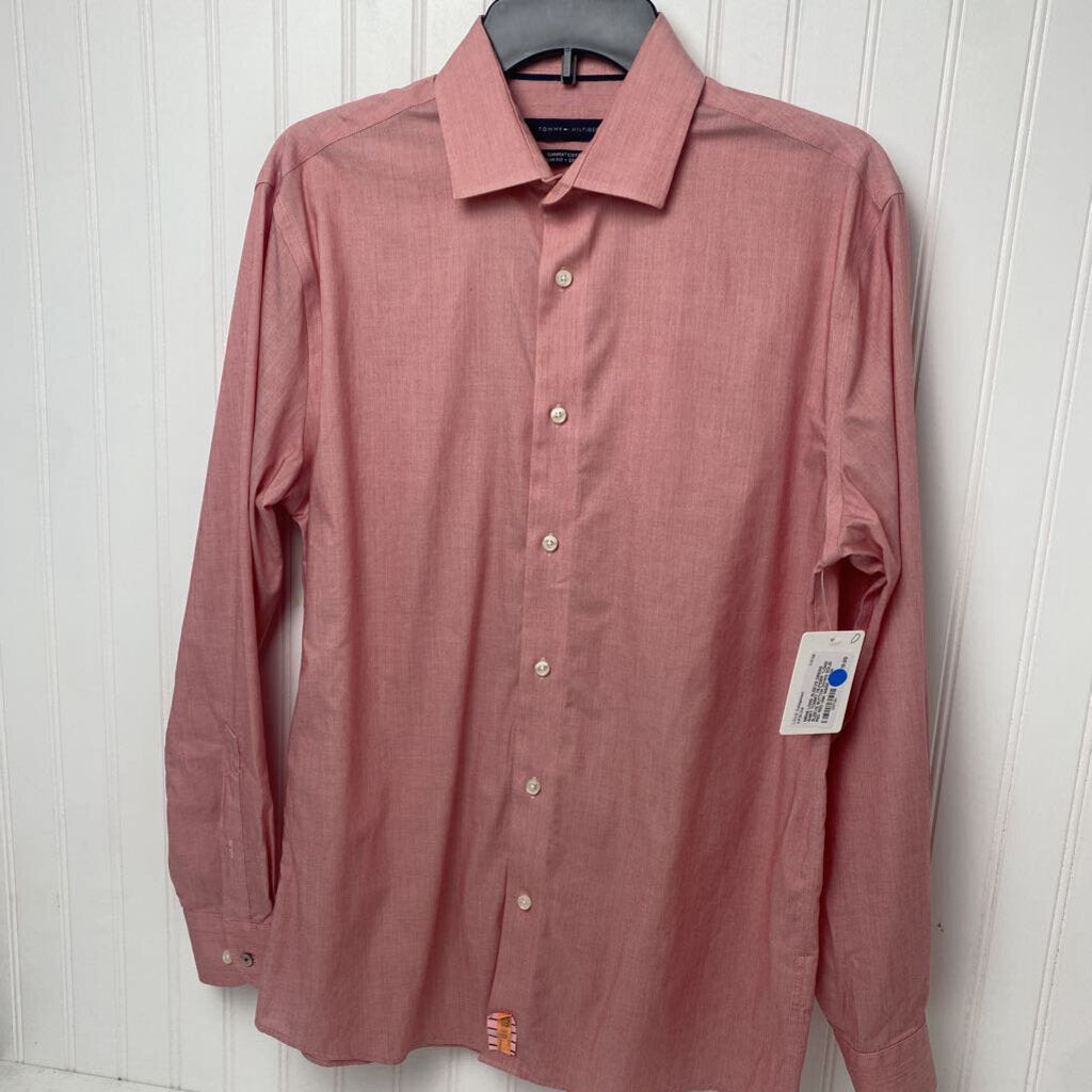 *LONG SLEEVE BUTTON DOWN SOLID RED