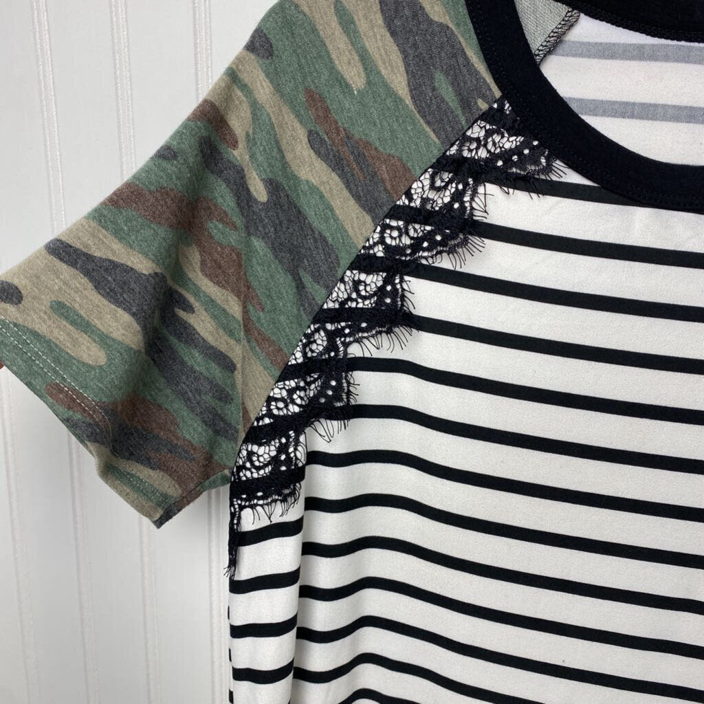 *CAMO AND STRIPE WITH LACE