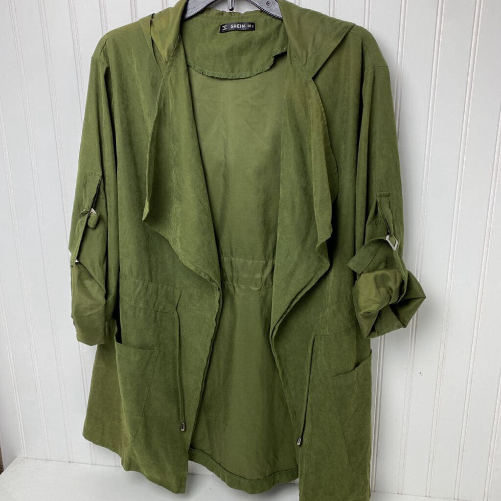 *OPEN FRONT JACKET WITH DRAWSTRING