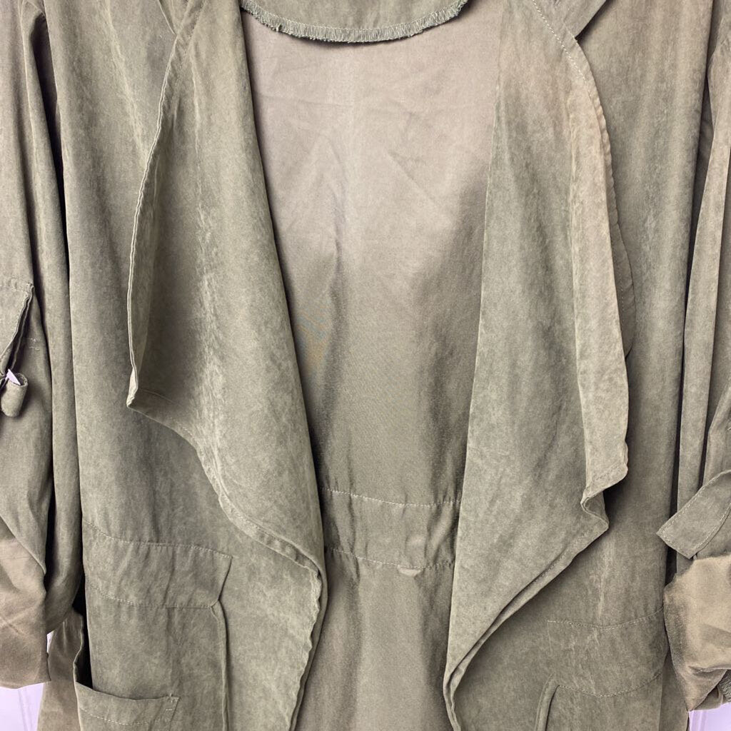 *OPEN FRONT JACKET WITH DRAWSTRING