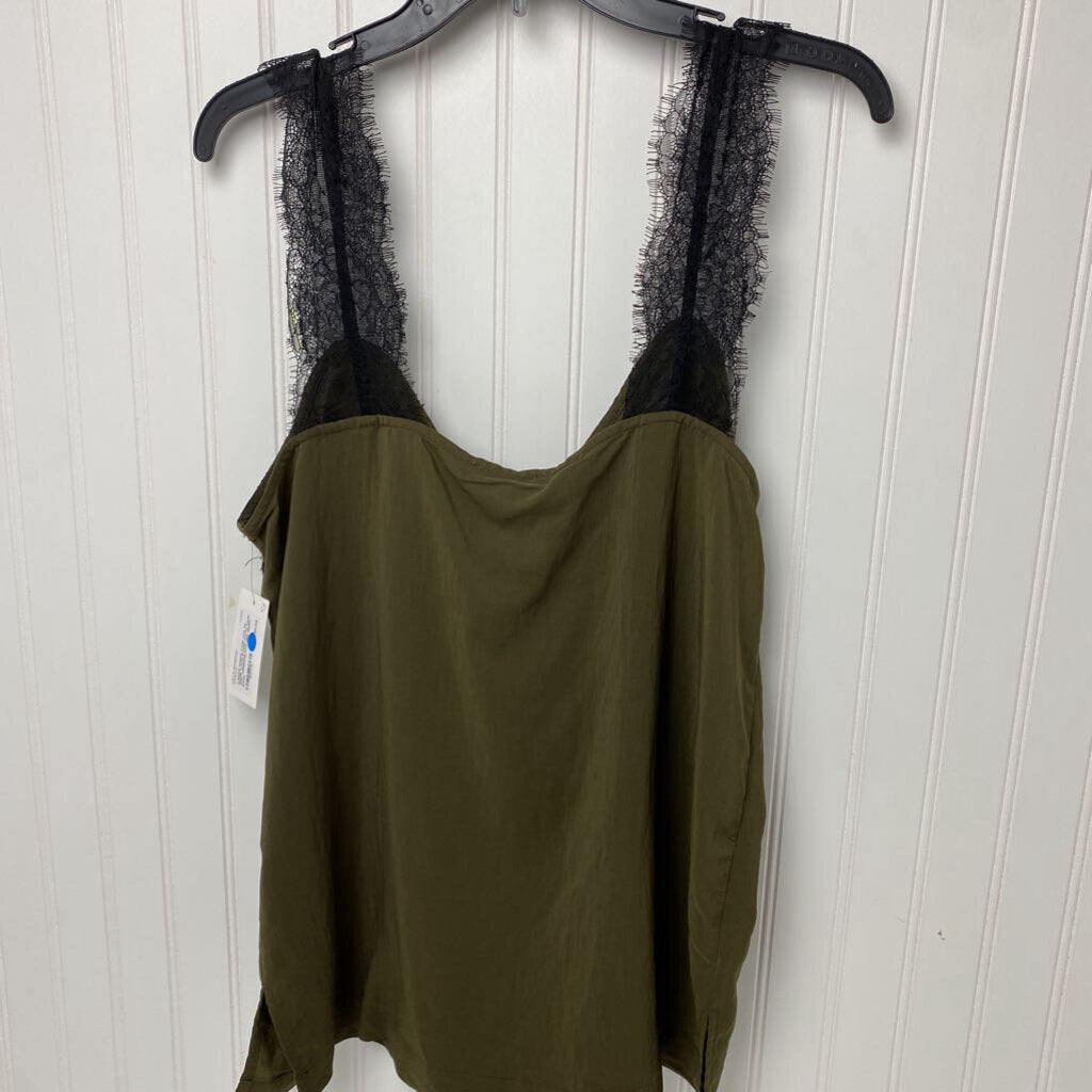 *LACE STRAP SATIN TANK TOP