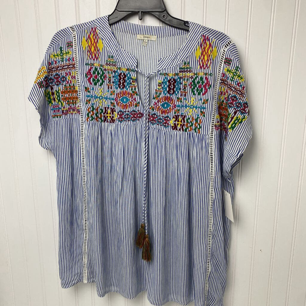 *SHORT SLEEVE STRIPE WITH EMBORDIE