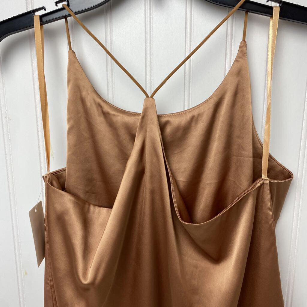 *SATIN HALTER TANK TOP