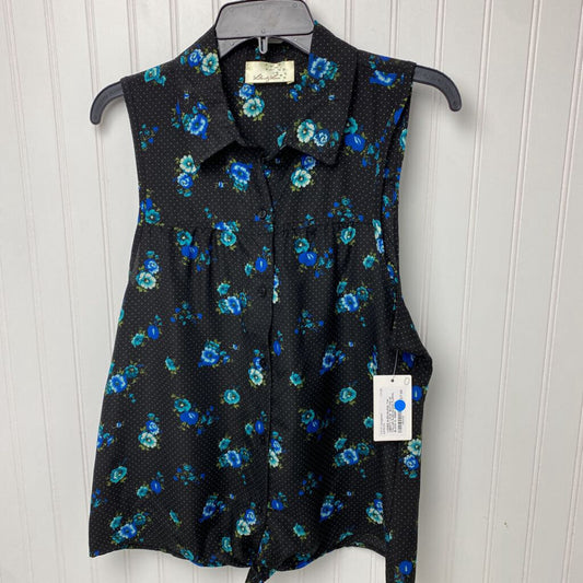 *BUTTON UP COLLAR SLEEVELESS FLORAL