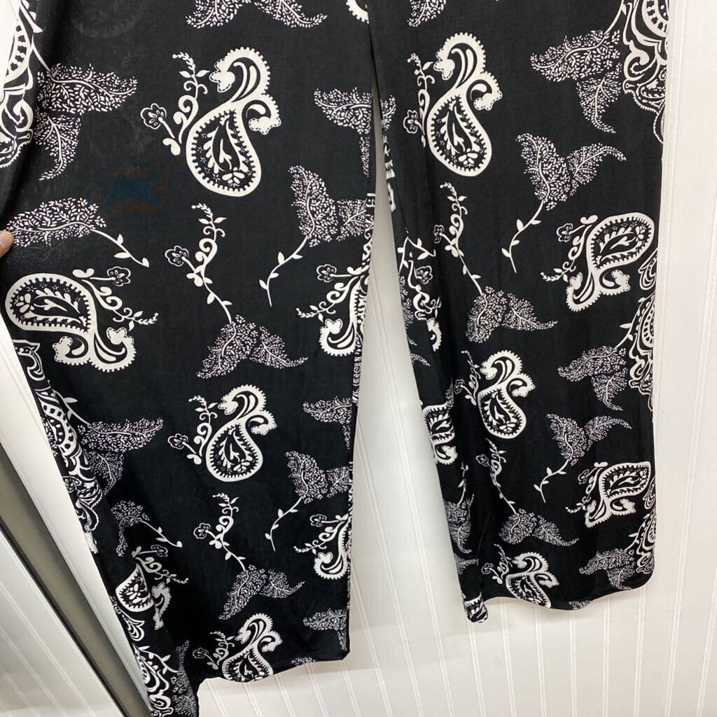 *WIDE LEG STRETCH PANTS WITH PAISLEY PATTERN