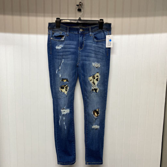 *DENIM JEANS WITH ANIMAL INSERT IN HOLES