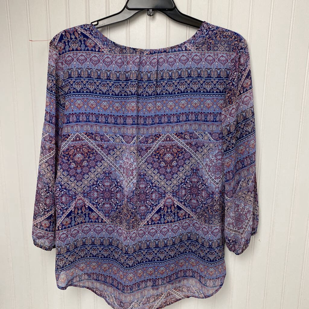 LONG SLEEVE LINED SHEER TOP