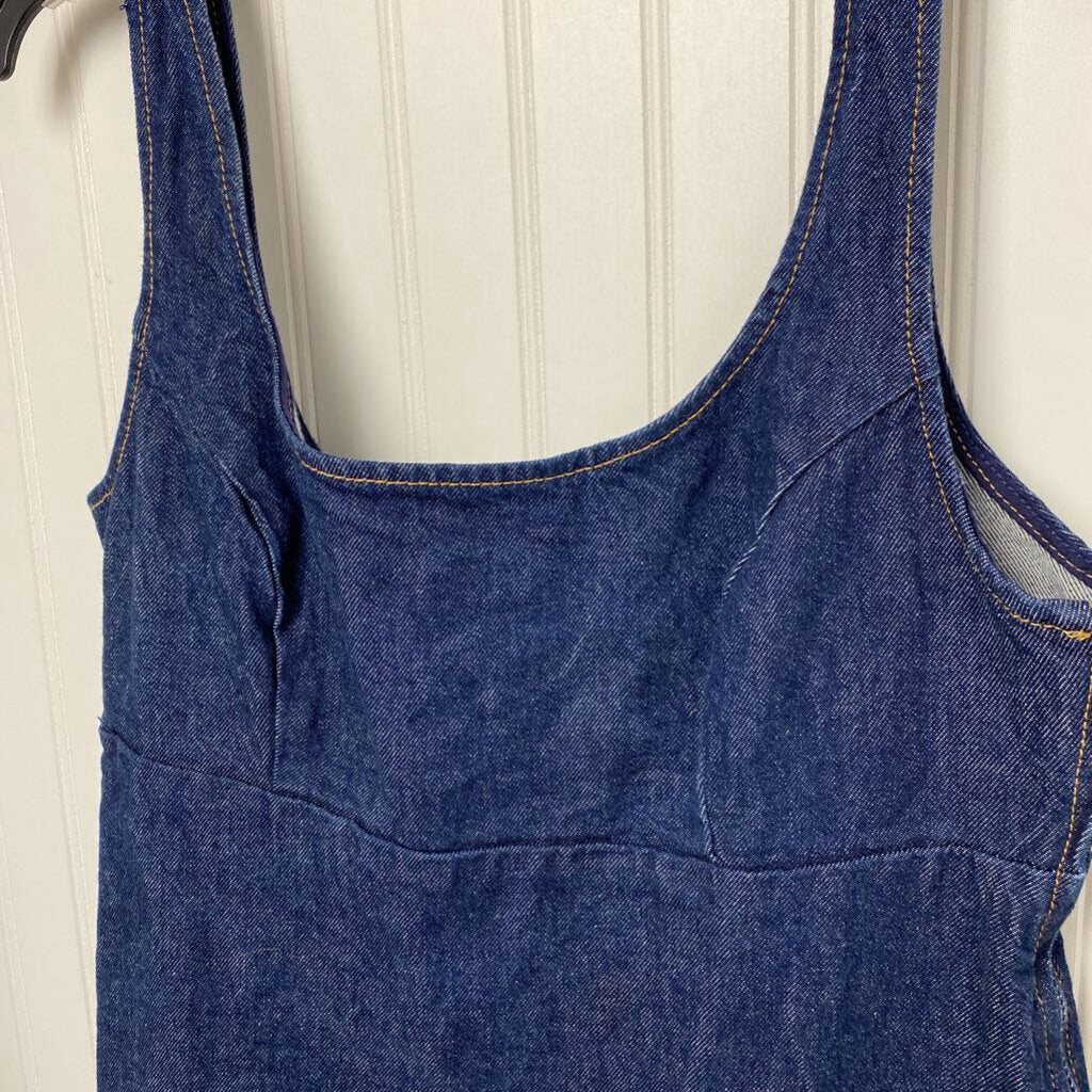 SLEEVELESS DENIM SHORT DRESS