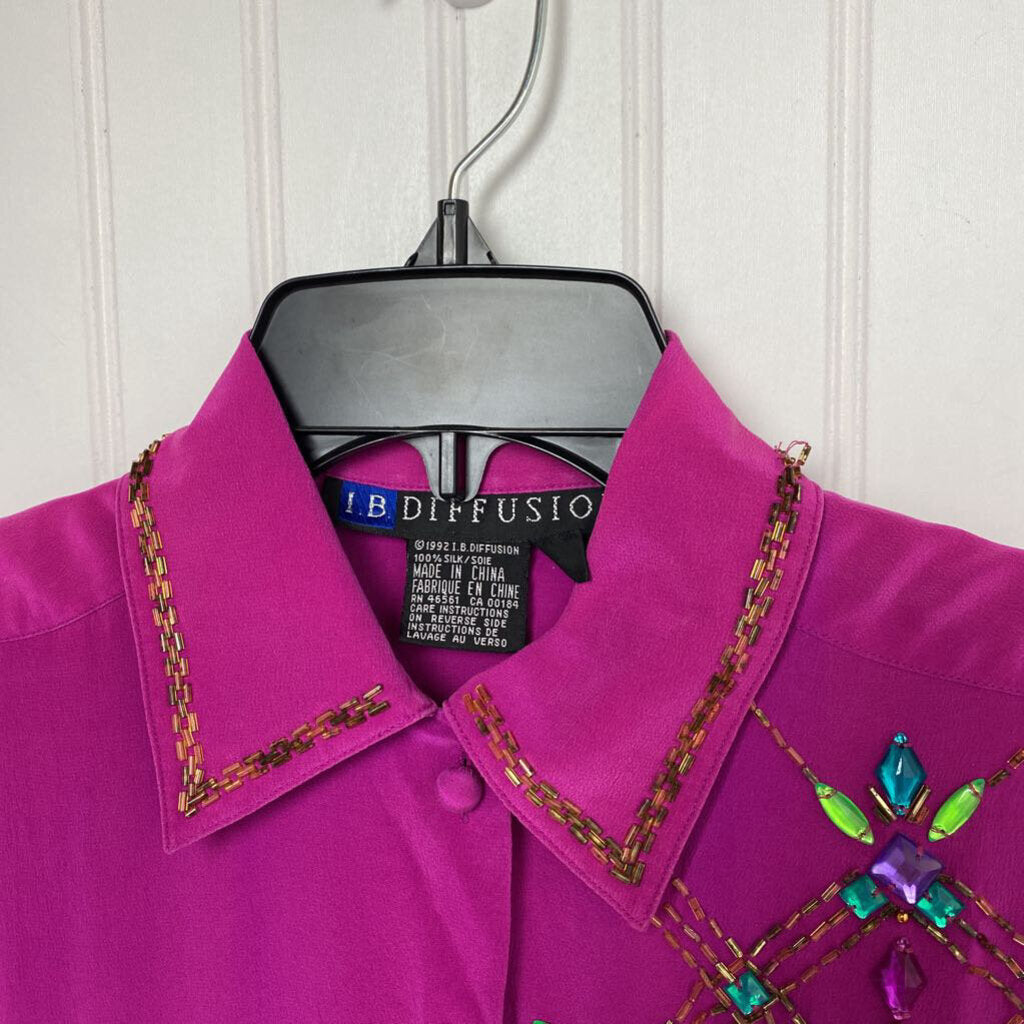 EMBELLISHED SILK TOP
