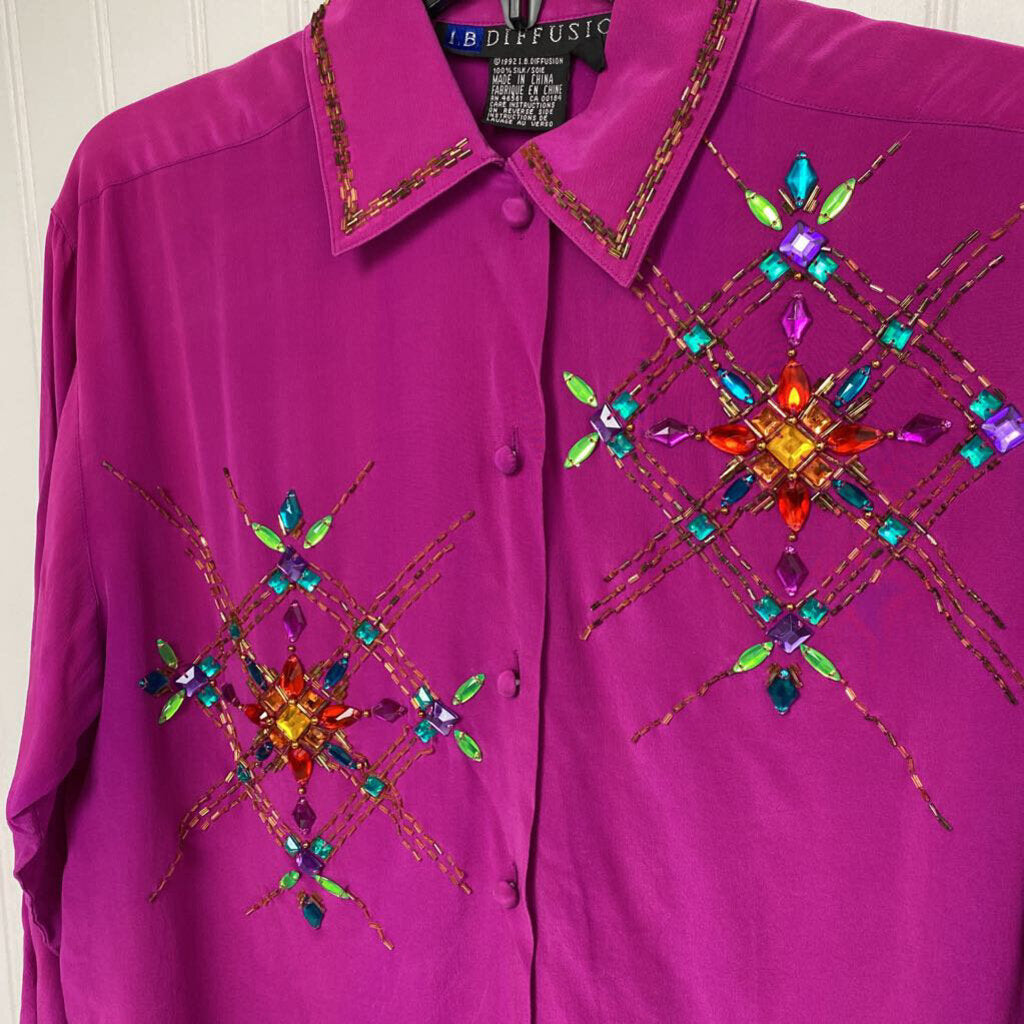 EMBELLISHED SILK TOP