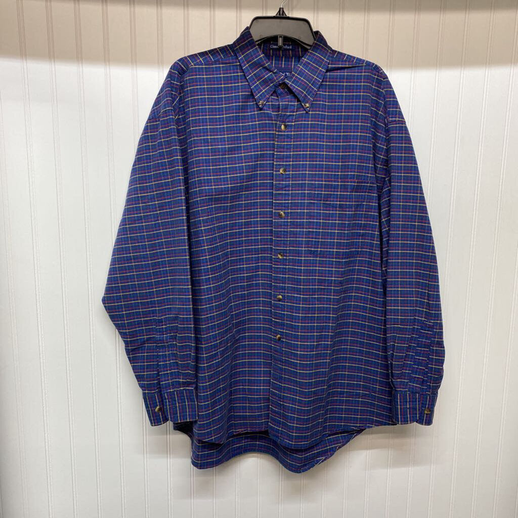 BLUE PLAID DRESS SHIRT