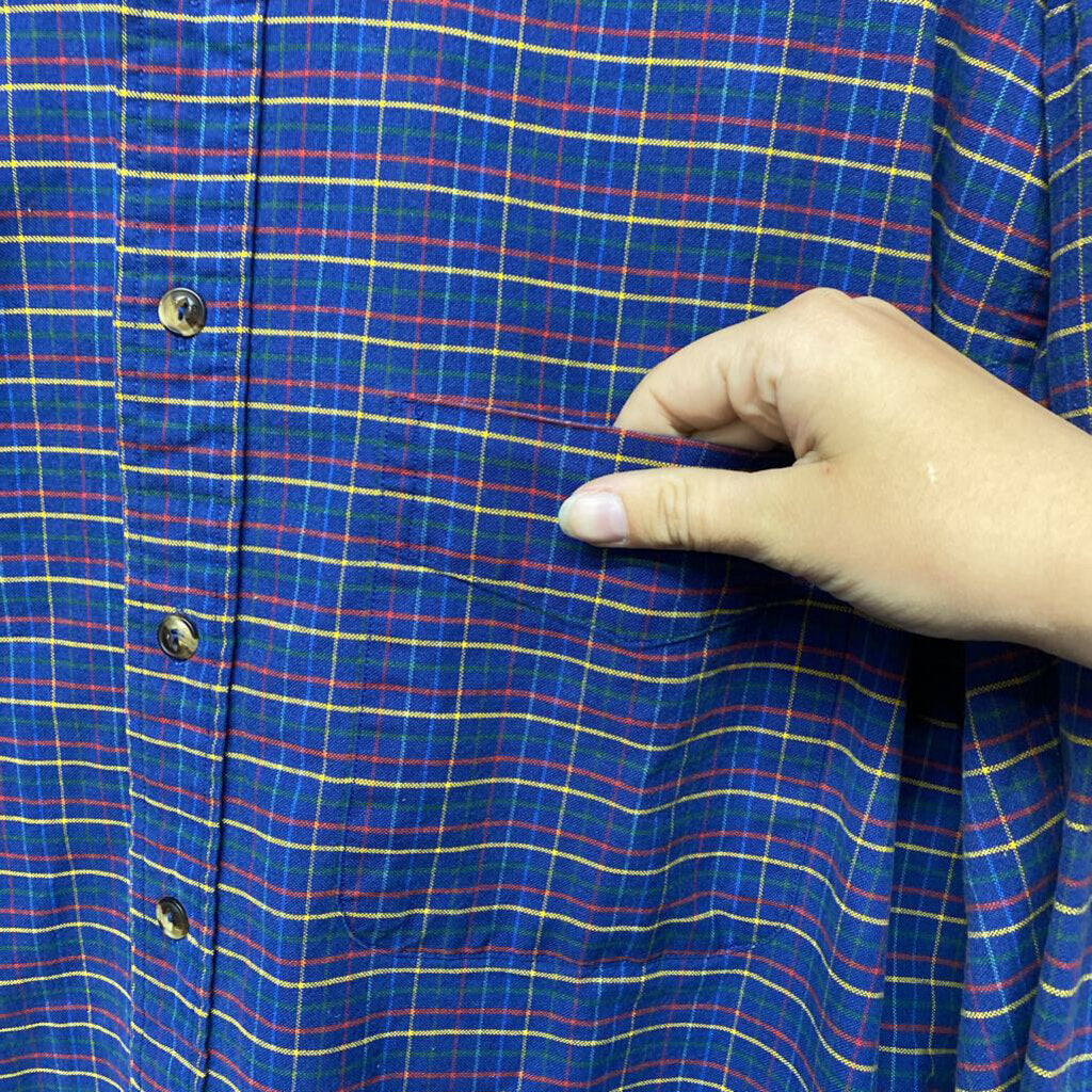 BLUE PLAID DRESS SHIRT