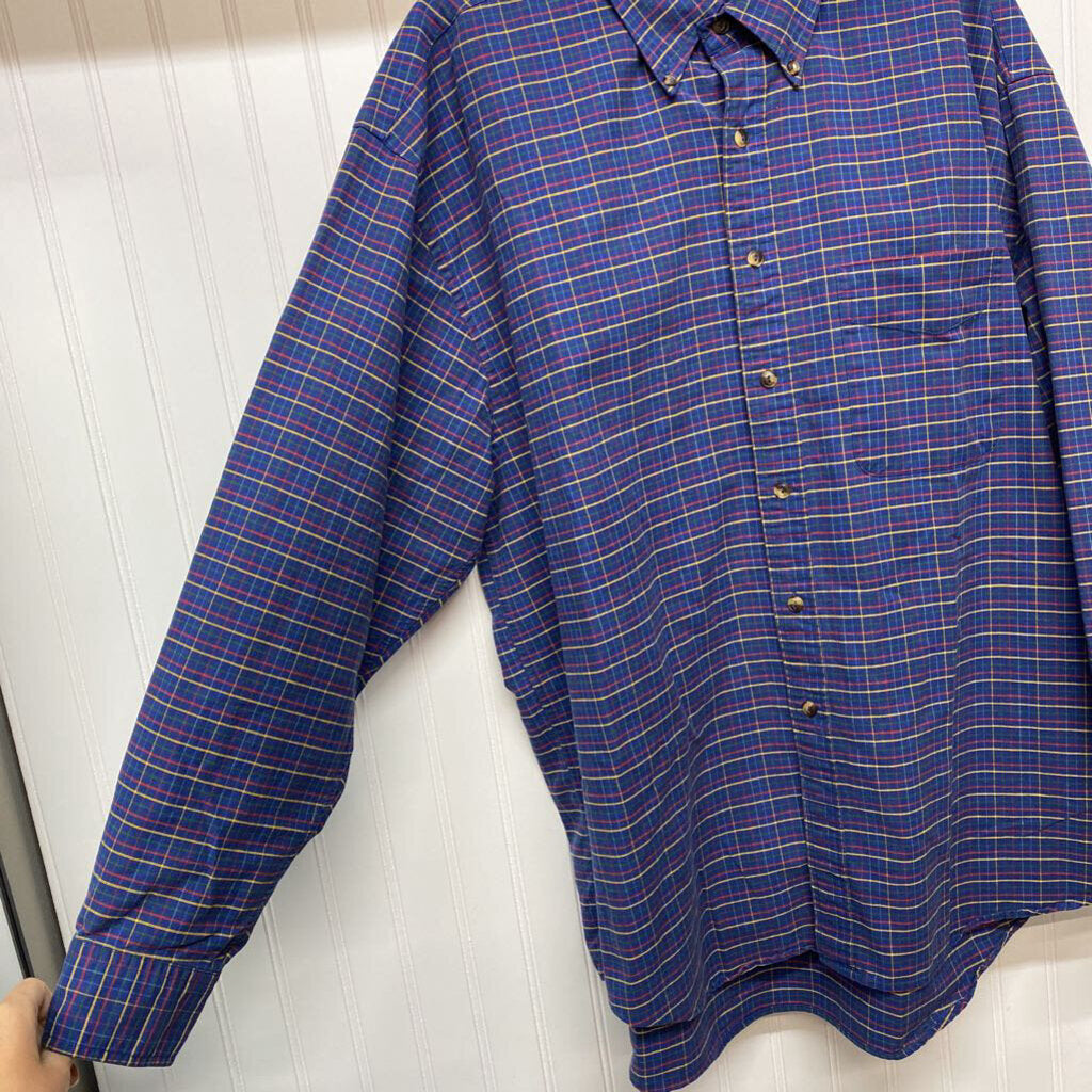 BLUE PLAID DRESS SHIRT
