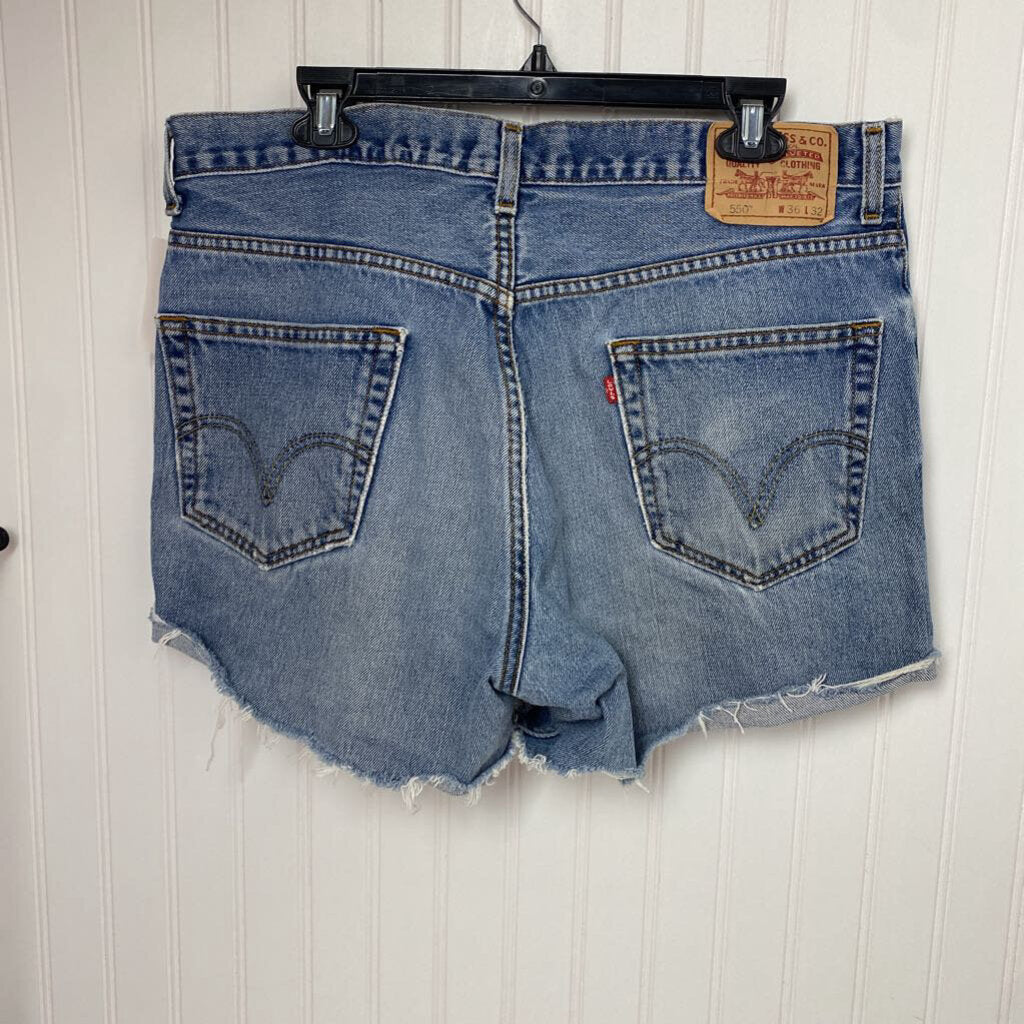 DISTRESSED DENIM SHORTS